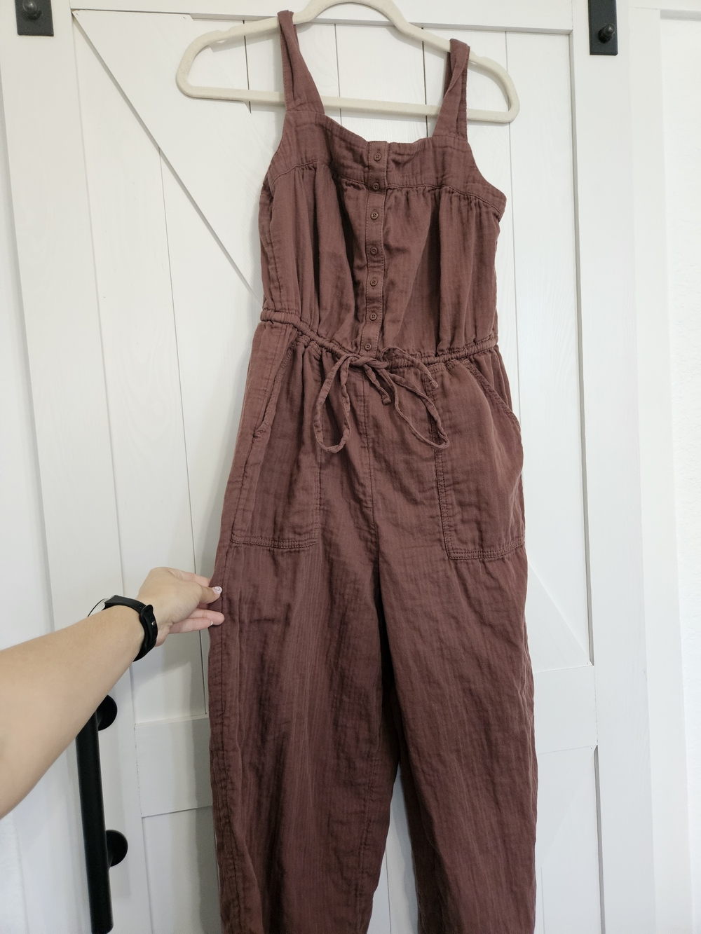 Old Navy Sleeveless Button-Front Jumpsuit in Mauve